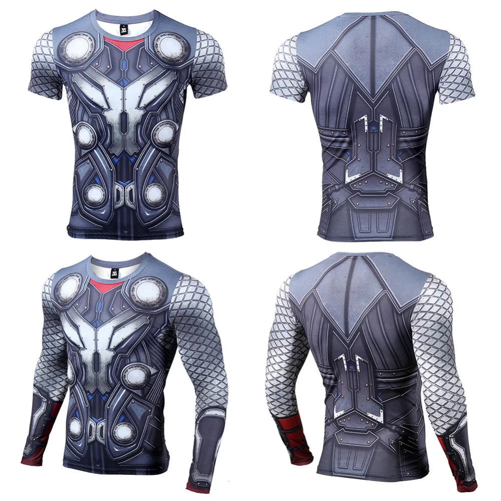 T-Shirt Avengers Thor 3D Compression - Rouge et Gris