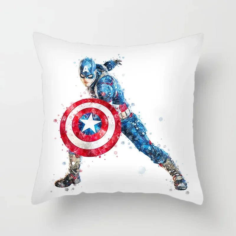 Housse de Coussin Captain America - Aquarelle Position de Combat
