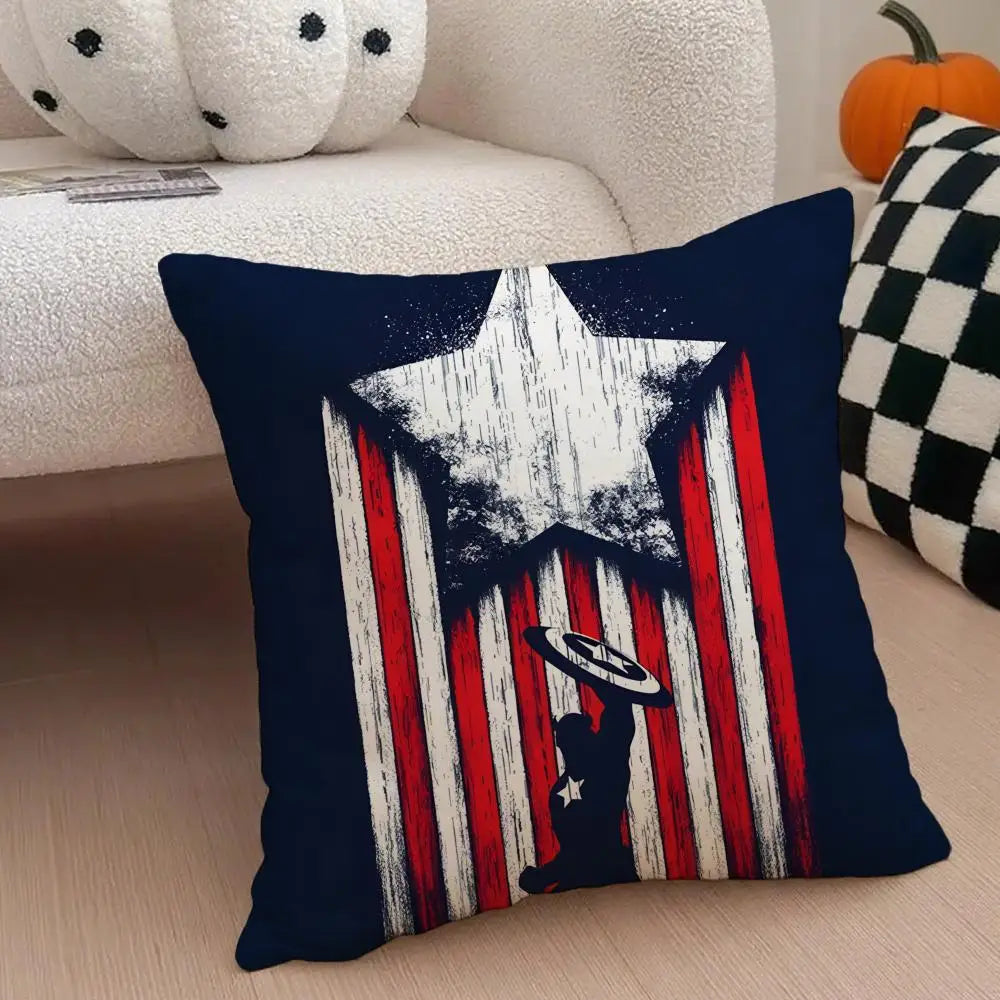 Housse de Coussin Captain America - Portrait Dynamique
