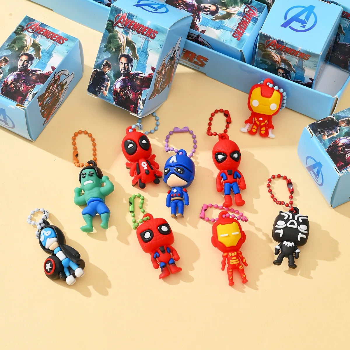 Blind Box Porte-Clés Silicone Avengers - Lot 24 Pièces