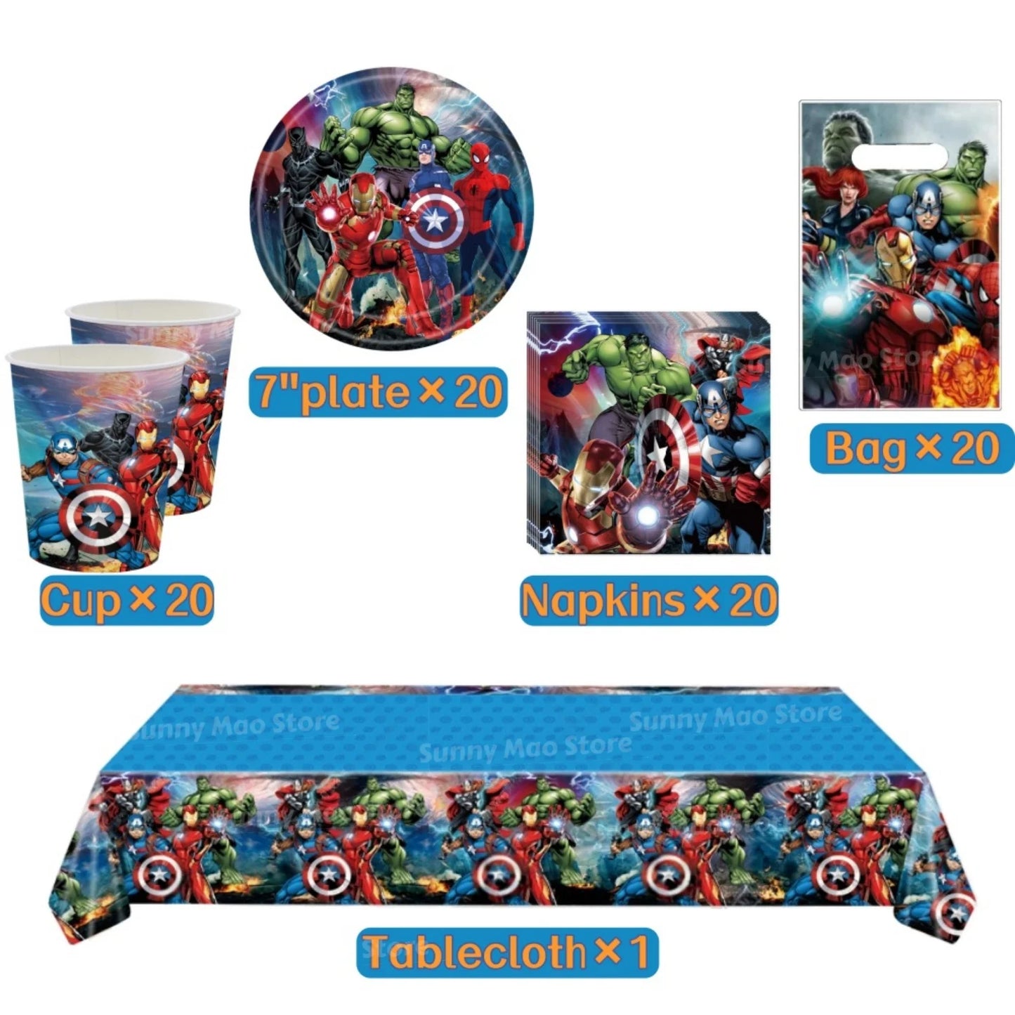 Kit Décoration Anniversaire Avengers - Ballons Chiffres Iron Man Spider-Man