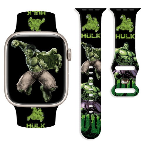 Bracelet Apple Watch Hulk - Saut Logo HULK Fond Noir