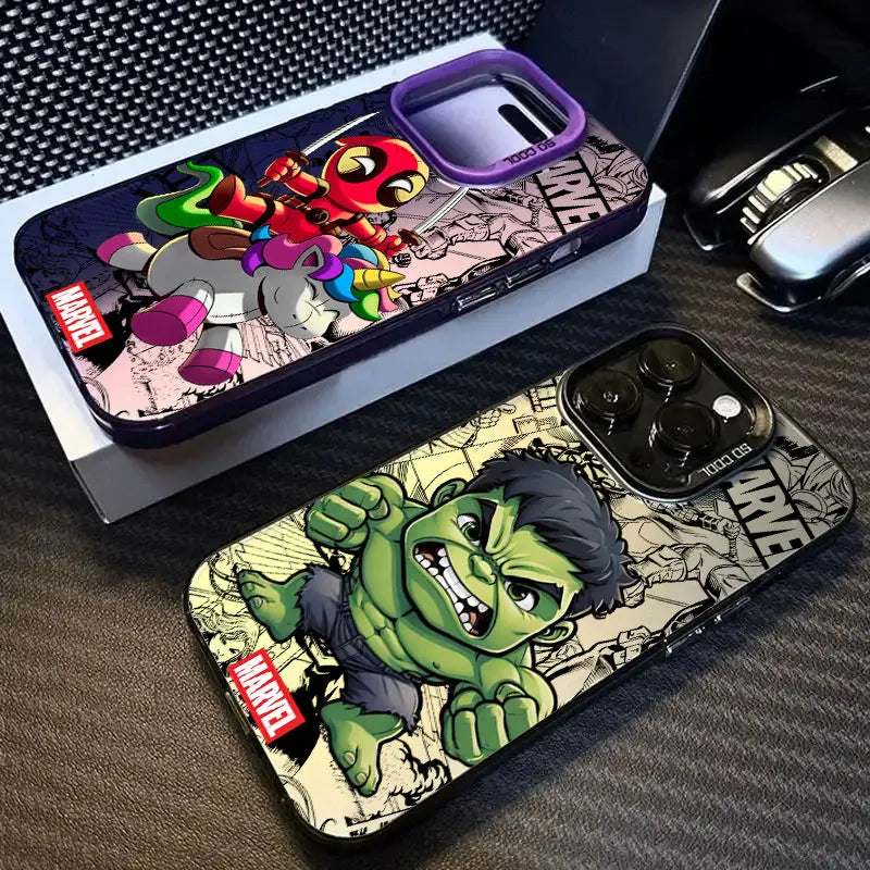 Coque Xiaomi Avengers Deadpool - Chibi Licorne Bordure Rose