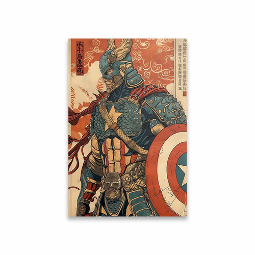 Poster Captain America - Armure Style Samouraï Japonais