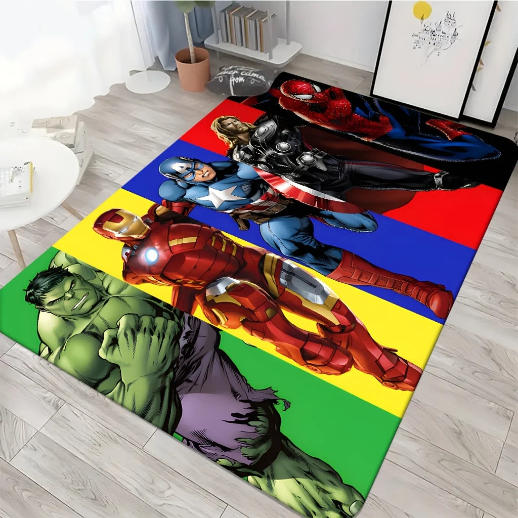 Tapis Avengers Groupe Héros - Bandes Colorées