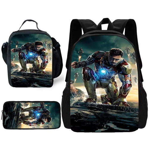 Set Cartable Avengers Iron Man - Accroupi Visage Découvert