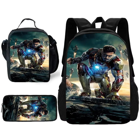 Set Cartable Avengers Iron Man - Accroupi Visage Découvert