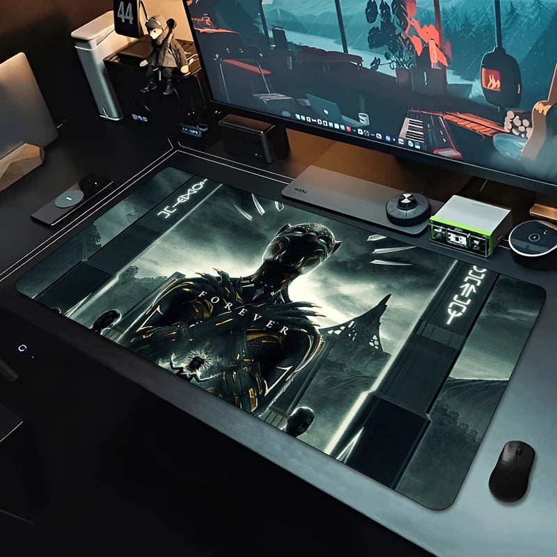 Tapis de Souris XXL Gaming Black Panther - Noir Monochrome Bureau
