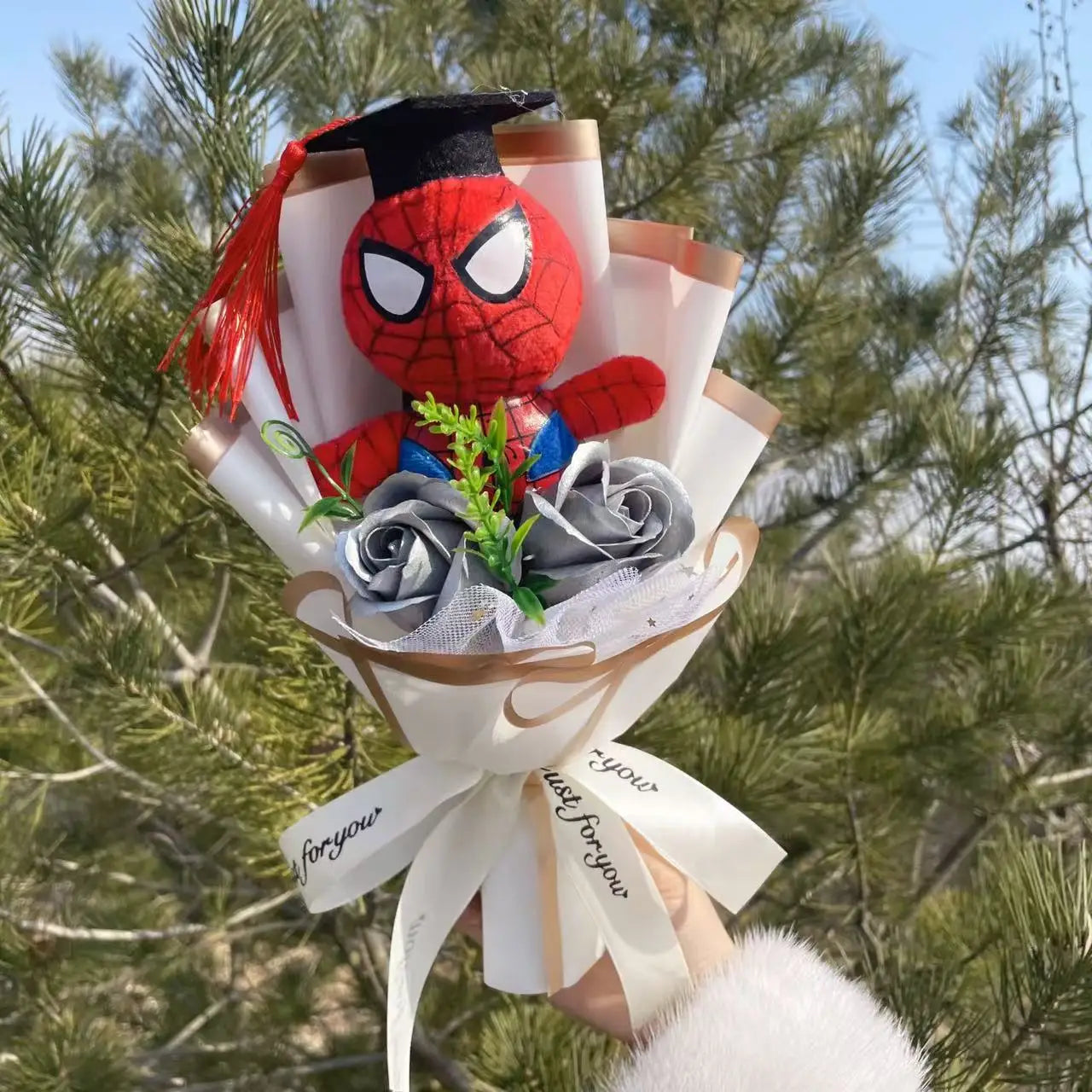 Bouquet Avengers Spider-Man - Peluche Cadeau Fait Main