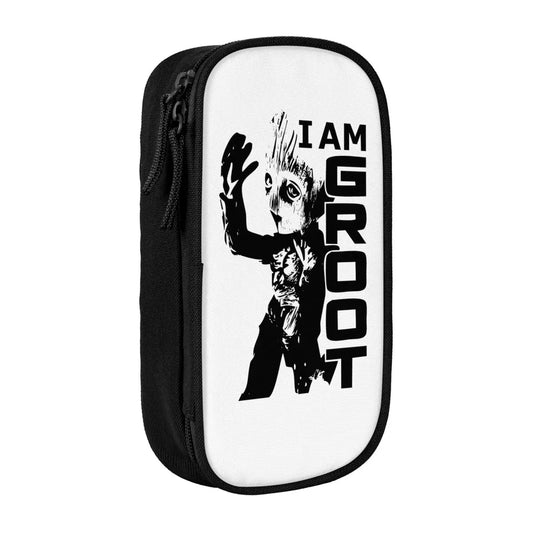 Trousse Avengers Baby Groot - Silhouette Noir Blanc Main Levée