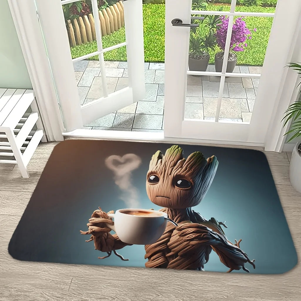 Tapis de bain antidérapant Groot Marvel avec motif 3D