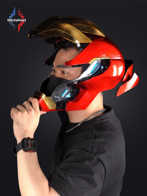 Casque Iron Man Avengers - Cosplay MK50 Motorisé Rouge et Or