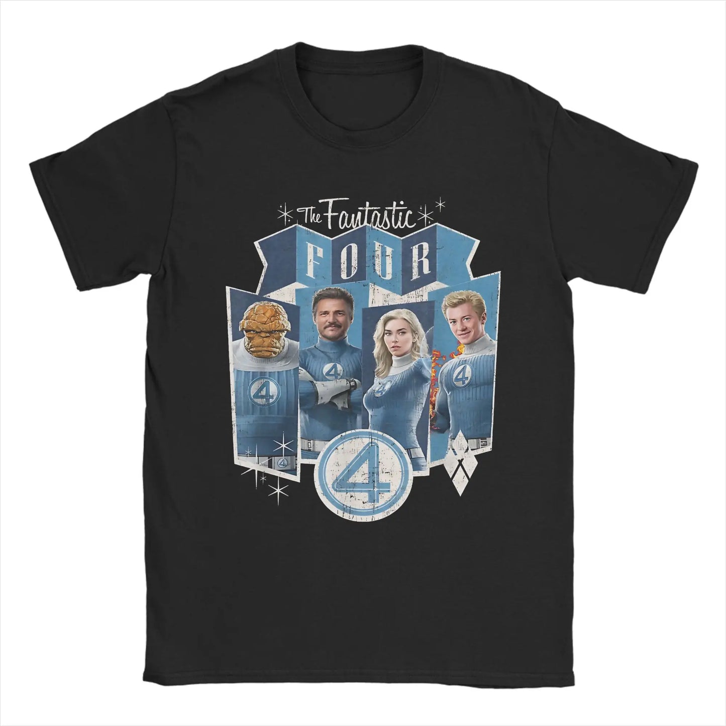 T-Shirt The Fantastic 4 First Steps - Poster Rétro Bleu Unisexe