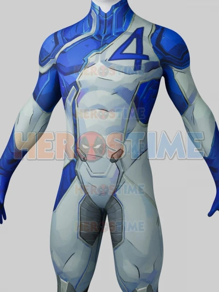 Déguisement Fantastic Four Mister Fantastic pour Femme - Combinaison Bleue et Grise Effet Armure