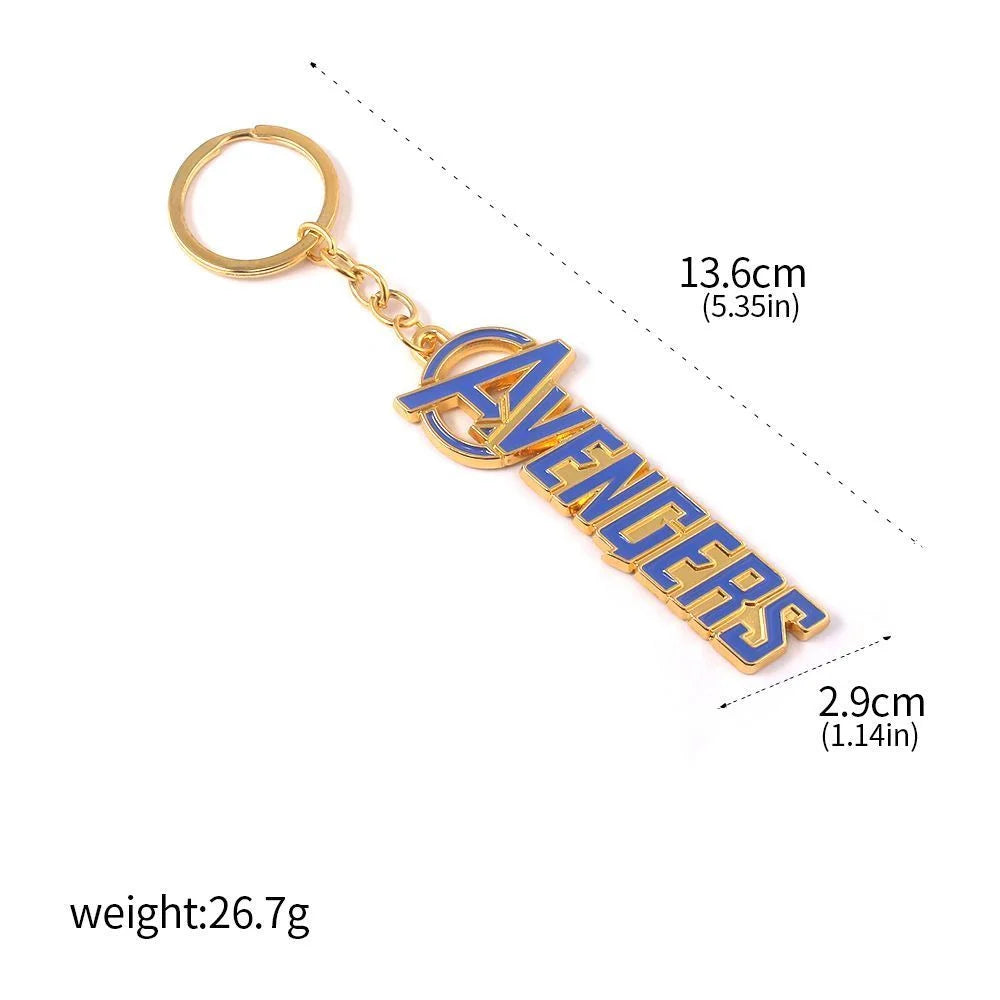 Porte-clés Avengers - Texte Bleu Or