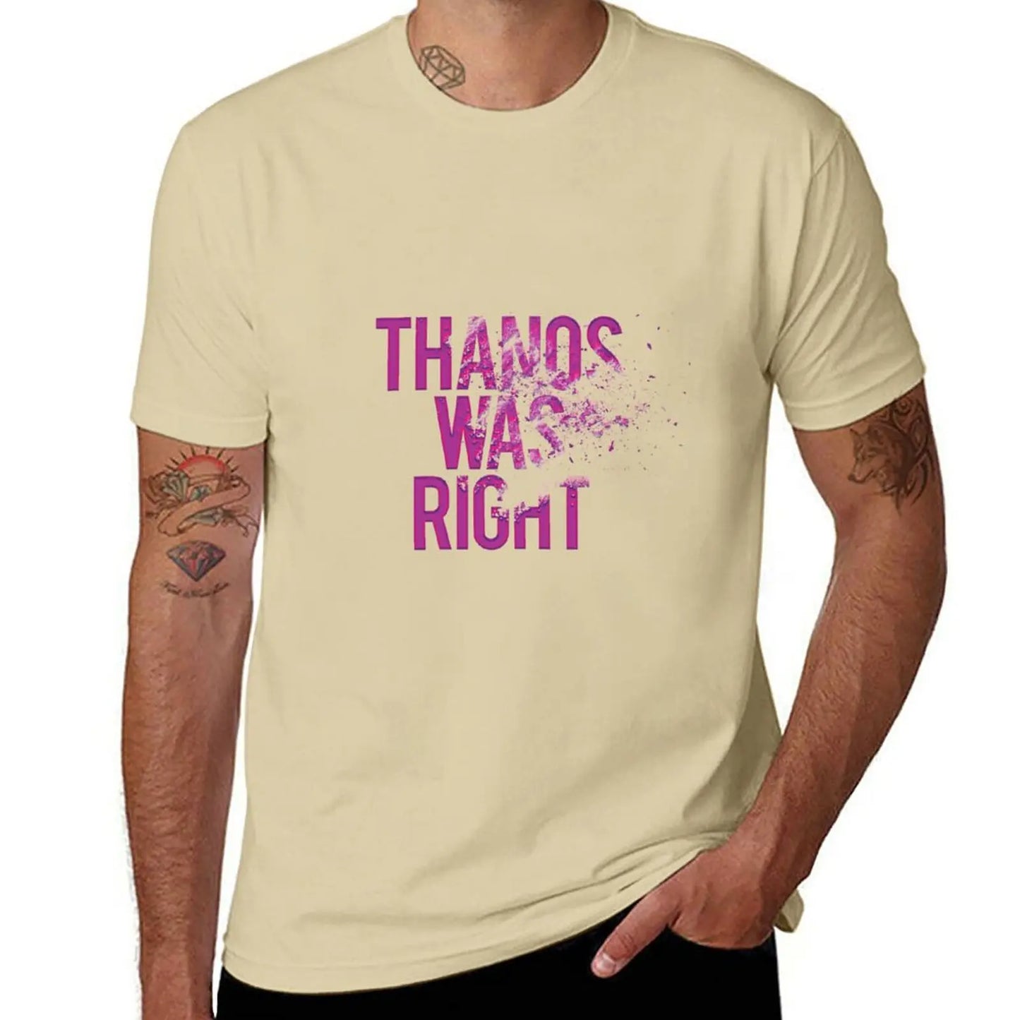 T-Shirt Thanos Was Right - Texte Effet Poussière Homme