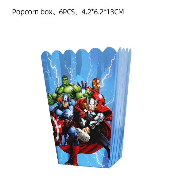 Décoration Anniversaire Avengers - Boîtes Pop-corn x6