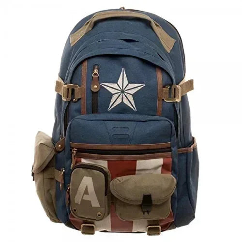 Sac à Dos Avengers Captain America - Style Militaire Vintage Étoile
