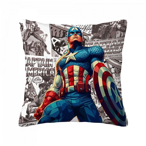 Housse de Coussin Captain America - Pose Fière Fond Journal