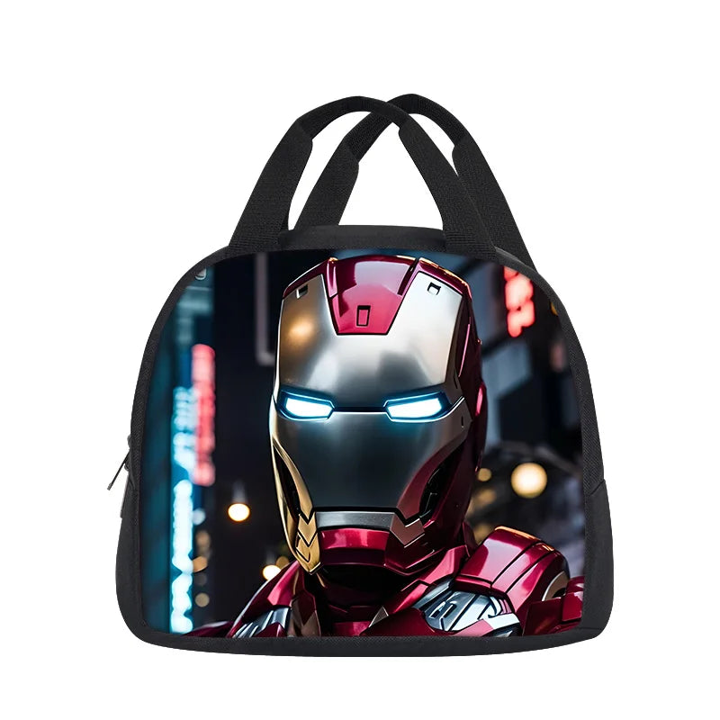 Sac Repas Cabas Avengers Iron Man - Buste Casque Néons Ville